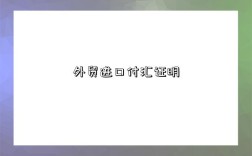 外贸进口付汇证明