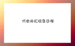 代收外汇注意事项