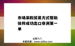 市场采购贸易方式帮助徐邦成功出口非洲第一单